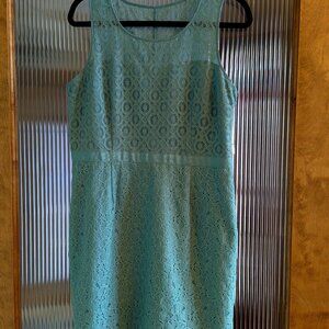 Dress, Turquoise, NWT, Lacey, Short, Sleeveless, Summer, size 14